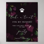 Paarse Kalligrafie Pet Pawty Favoriet poster Teken (Voorkant)