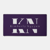 Paarse kalligrafie script Naam Desk Mat (Voorkant)