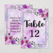 Paarse kalveren- en Zilvertafelnummerkaart Kaart (Voorkant / Achterkant)