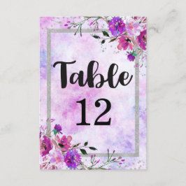 Paarse kalveren- en Zilvertafelnummerkaart Kaart