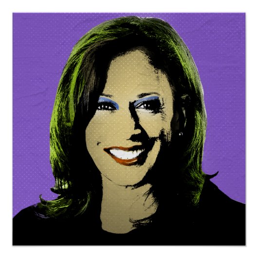 Paarse Kamala Harris Pop Art Perfect Poster (Voorkant)