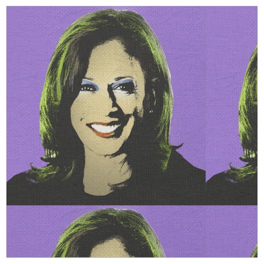 Paarse Kamala Harris Pop Art Stof (Close Up)