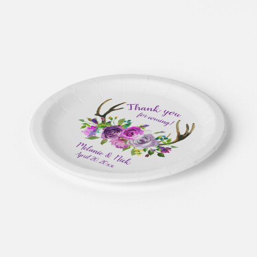 Paarse kanaaldieren vrijgezellenfeest decor papieren bordje (Gekanteld)