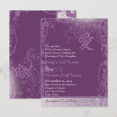 Paarse Kanji for Love Cheap Wedding Uitnodiging Briefkaart (Voorkant / Achterkant)