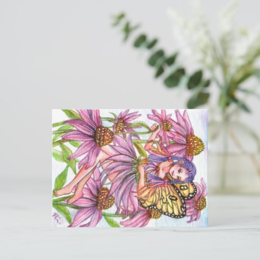 Paarse-kanonventilator Briefkaart (Staand voorkant)