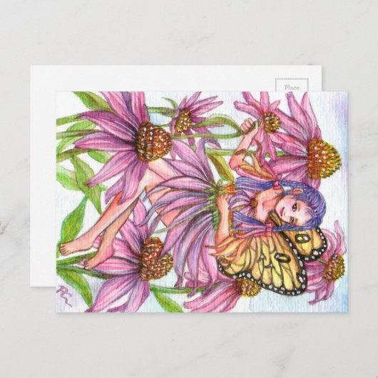 Paarse-kanonventilator Briefkaart (Voorkant / Achterkant)