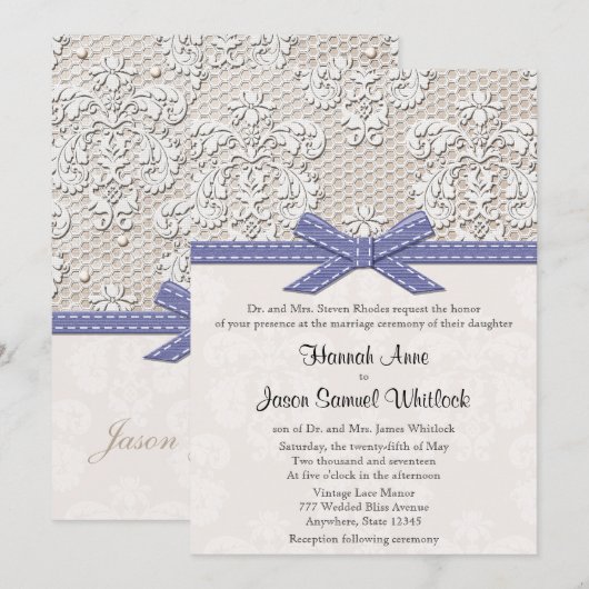 Paarse  kant en parelhoenders kaart (Voorkant / Achterkant)