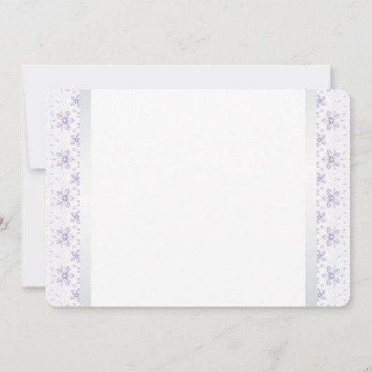 Paarse kant engel baby meisje doop kaart (Achterkant)