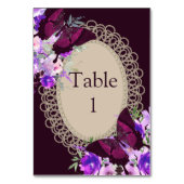Paarse Kant Glamoureuze Tafelnummers Zittende Kaar (Achterkant)