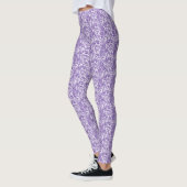 Paarse kant op witte achtergrond leggings (Links)