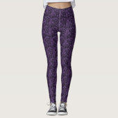 Paarse kant op zwart leggings (Voorkant)