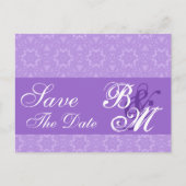 Paarse Kant Sterren Patroon Save the Date V6 Aankondigingskaart (Voorkant)