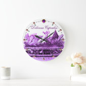 PAARSE KARAKTER VAN ZWANEN MET KOPEN EN PASPOT GROTE KLOK (Huis)