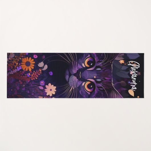 Paarse kartonnen kat Yoga Mat (Voorkant (horizontaal))