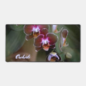 Paarse kastanjebruin en witte orchidee bloesems bureaumat (Voorkant)