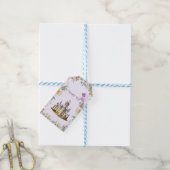 Paarse kasteel Fairytale thema dank u labels. Cadeaulabel (Met Touw)
