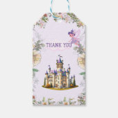 Paarse kasteel Fairytale thema dank u labels. Cadeaulabel (Voorkant)