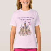 Paarse Kasteel Sprookje Verjaardag Thema Gast T-shirt (Voorkant)