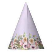 Paarse Kasteel Sprookje Verjaardagsthema met Sproo Feesthoedjes (Achterkant)