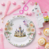 Paarse Kasteel Sprookje Verjaardagsthema met Sproo Papieren Bordje (Feest)