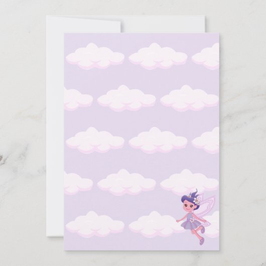 Paarse Kasteel Sprookjesachtig Verjaardags Thema m Kaart (Achterkant)