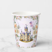 Paarse kasteel sprookjesthema dank u papieren bekers (Achterkant)