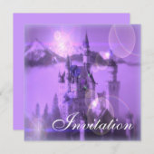 Paarse Kasteeltuin Thee Party Prinses Verjaardag Kaart (Voorkant / Achterkant)