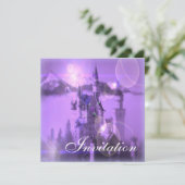 Paarse Kasteeltuin Thee Party Prinses Verjaardag Kaart (Staand voorkant)