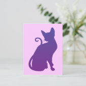 Paarse kat briefkaart (Staand voorkant)