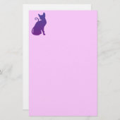 Paarse kat briefpapier (Voorkant / Achterkant)