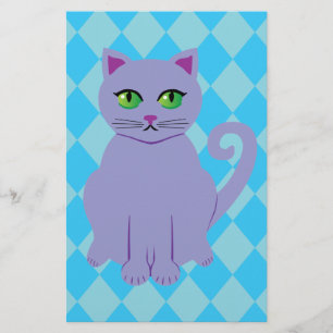 Paarse kat briefpapier