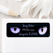 Paarse kat Eyes Halloween Spooky Black Etiket (Insitu)