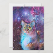 Paarse Kat Feest Uitnodiging (Achterkant)