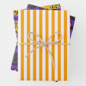 Paarse kat Halloween Inpakpapier Vel (In situ)