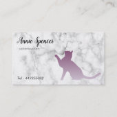 Paarse kat in marmer - dierenarts visitekaartje (Voorkant)