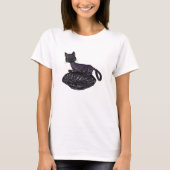 Paarse kat Napping T-shirt (Voorkant)