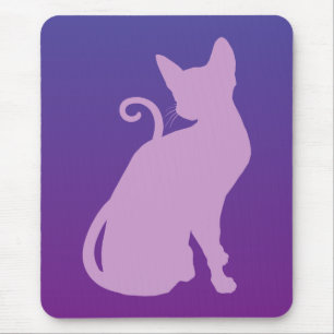 Paarse Kat op Purper Muismat