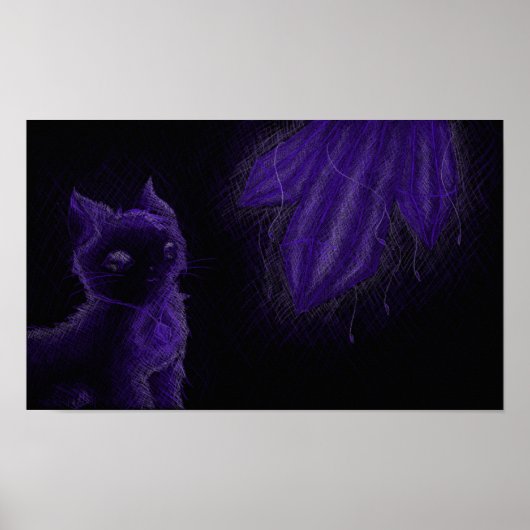 Paarse kat poster (Voorkant)