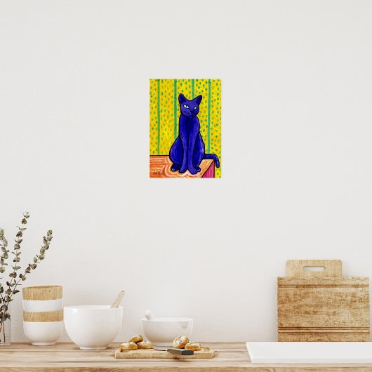 Paarse Kat Poster (Keuken)