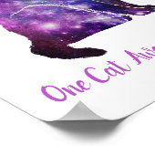 Paarse kat-ruimteverneveling, een kat weg van gek poster (Hoek)