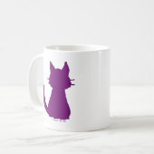 Paarse Kat Silhouet Koffiemok (Voorkant links)