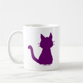 Paarse Kat Silhouet Koffiemok (Links)
