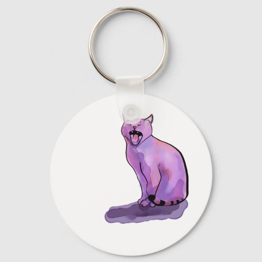 Paarse kat sleutelhanger (Voorkant)
