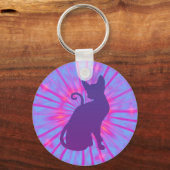 Paarse kat-Sleutelhanger Sleutelhanger (Voorkant)