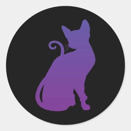Paarse kat Sticker (Voorkant)