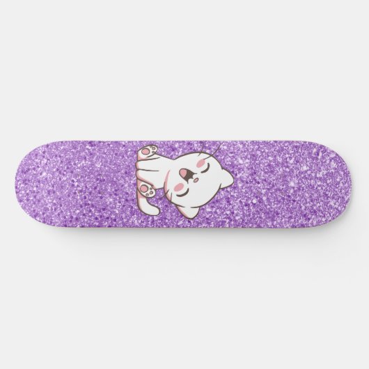 Paarse kattekletskateboard van Glitter Persoonlijk Skateboard (Horizontaal)