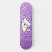 Paarse kattekletskateboard van Glitter Persoonlijk Skateboard (Voorkant)
