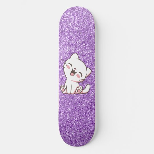 Paarse kattekletskateboard van Glitter Persoonlijk Skateboard (Voorkant)