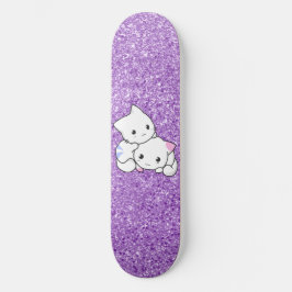 Paarse kattekletskateboard van Glitter Persoonlijk Skateboard