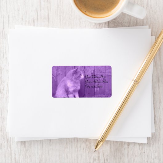 Paarse katten Adresetiketten Etiket (Insitu)